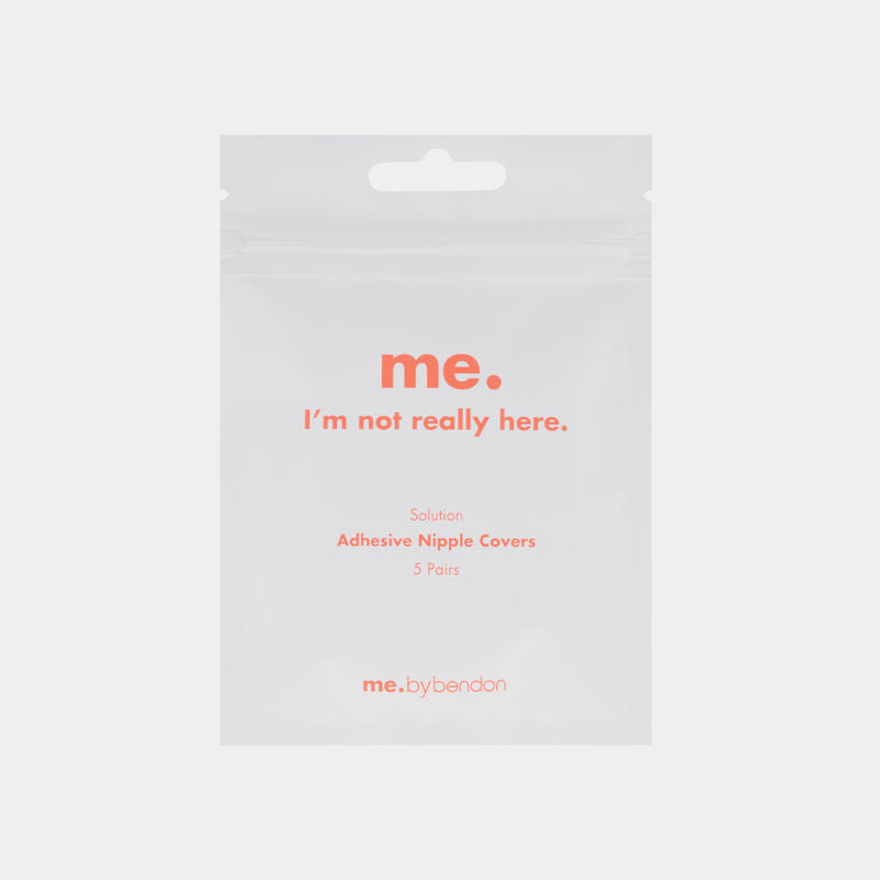 Model wears Adhesive Nipple Cover (x5) in Nude. On body front view