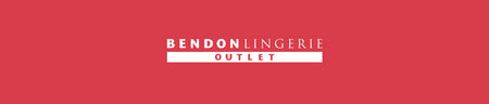 White Bendon Lingerie Outlet logo on red sale background