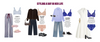 Hero banner Collage of women's clothing with text indicating different fashion looks and styles.