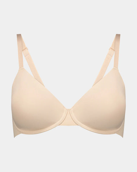 Beige bra on a light gray background