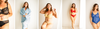 Hero banner Four images of a woman wearing different types of lingerie against a plain background.