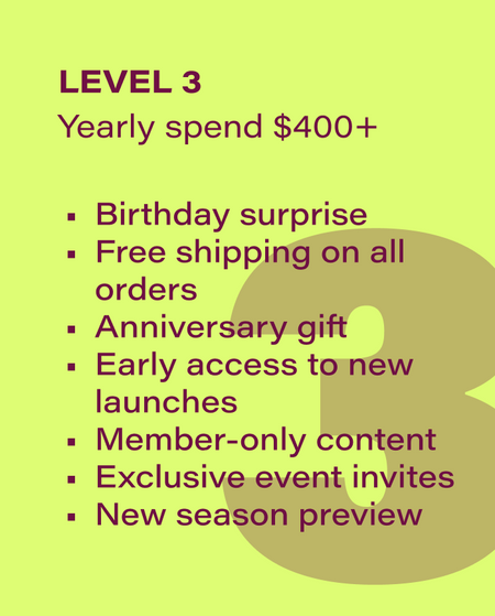 Promotional text detailing Level 3 benefits on a green background