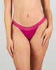 Model wears Stripe Elastic & Papertouch Tanga in FANTASY FUCHSIA. On body front view