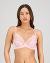 Model wears Yvette Underwire Bra in ICY PINK. On body front view