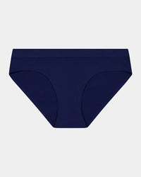 Seamless Soft Bikini in Medieval Blue. Flat lay front view