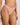 Model wears Leo Thong in LEMON/FUCHSIA PINK. On body side view