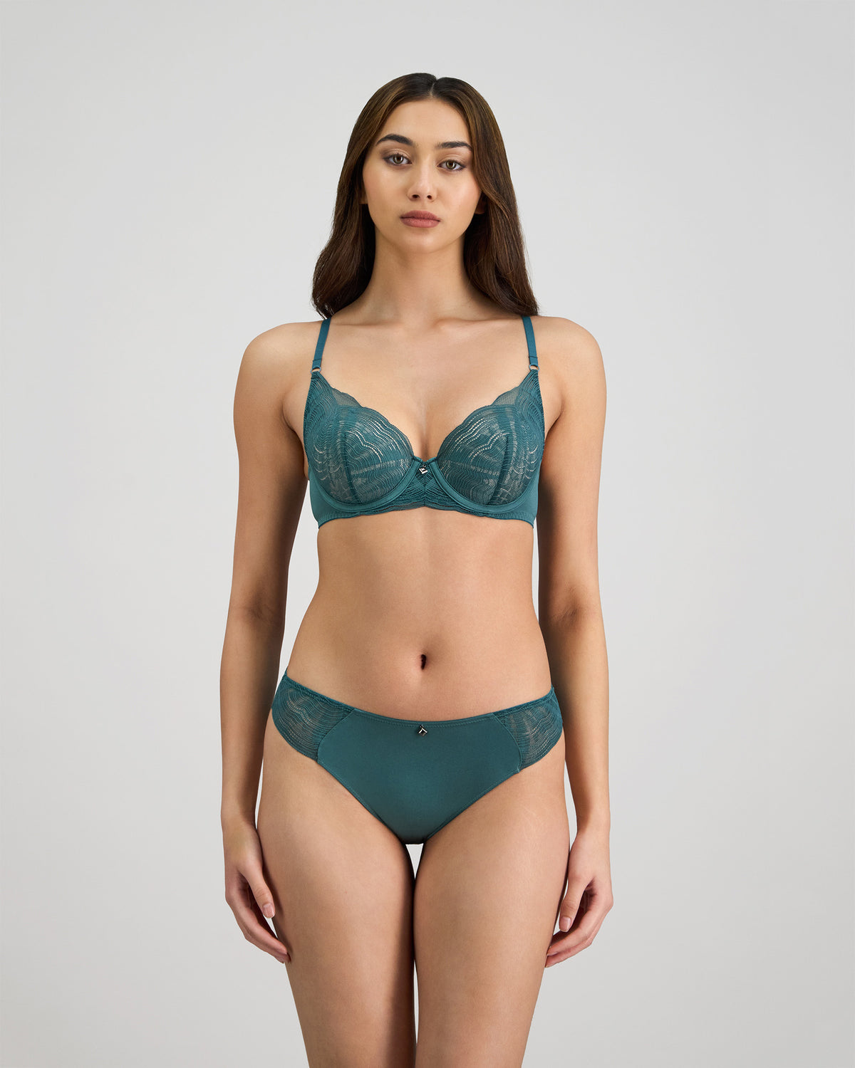 Coco Divine Contour Bra in MEDITERRANEA. Flat lay back view