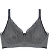 Elodie Maternity Bra in JET/PEWTER. Flat lay front view