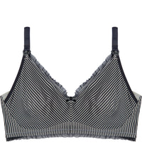 Elodie Maternity Bra in JET/PEWTER. Flat lay front view