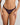 Model wears Wrapped In Stardust Tanga in PURPLE VELVET. On body front view