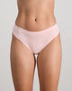 Model wears Seamless Soft Thong in ICY PINK. On body front view