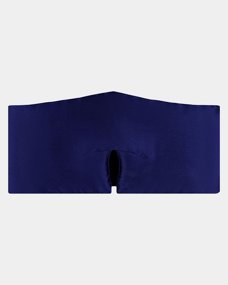 Silk Brilliance Eye Mask in INK. Flat lay front view
