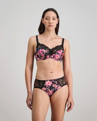 Wild Violet Full Brief in TANGLED GARDEN PRINT. Feature shot