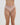 Model wears Cotton And Lace Thong in LATTE. On body front view