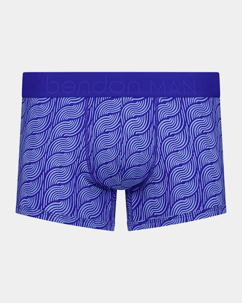 Retros Print Mens Trunk in MESMERISING PRINT. Flat lay front view
