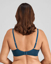 Model wears Sculpt Contour Bra in REFLECTING POND. On body back view