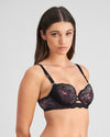 Model wears Confessions Contour Bra in SNAKE PRINT/BLACK. On body side view