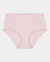 Stretch Cotton Full Brief in ICY PINK. Flat lay front view