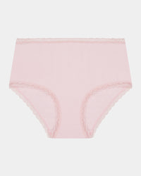 Stretch Cotton Full Brief in ICY PINK. Flat lay front view
