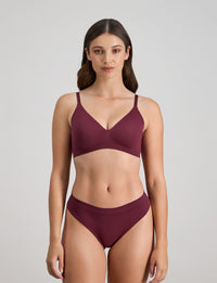 Comfit Collection Wire Free Bra in FIG. Feature shot