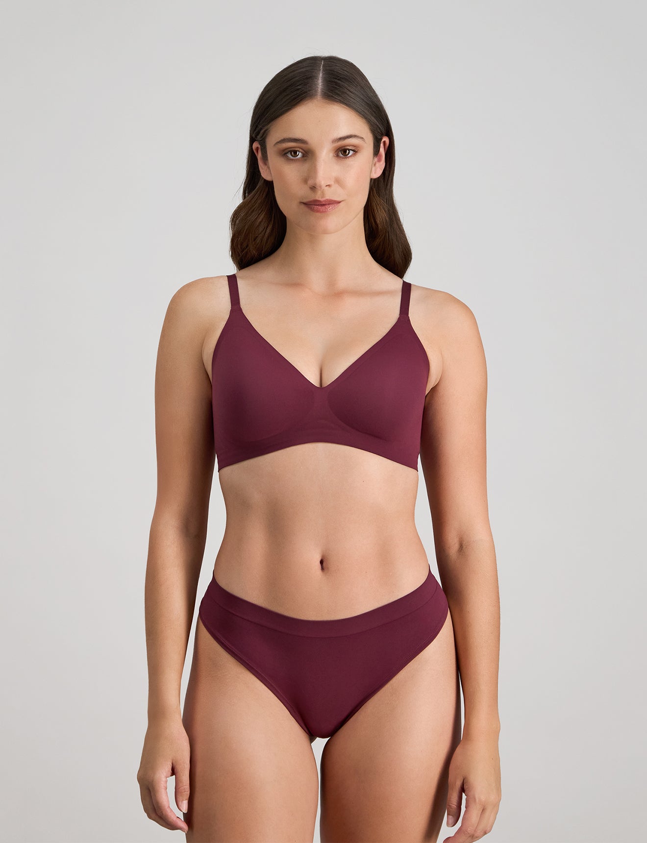 Comfit Collection Wire Free Bra in FIG. Feature shot