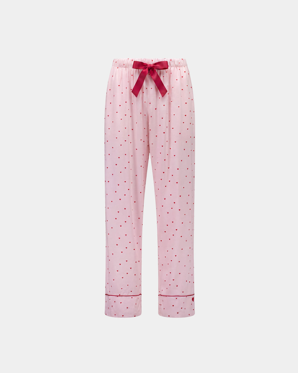 Hearts In Cabana Long Pj Pant in MINI HEART PRINT. Flat lay front view
