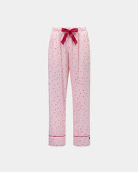 Hearts In Cabana Long Pj Pant in MINI HEART PRINT. Flat lay front view
