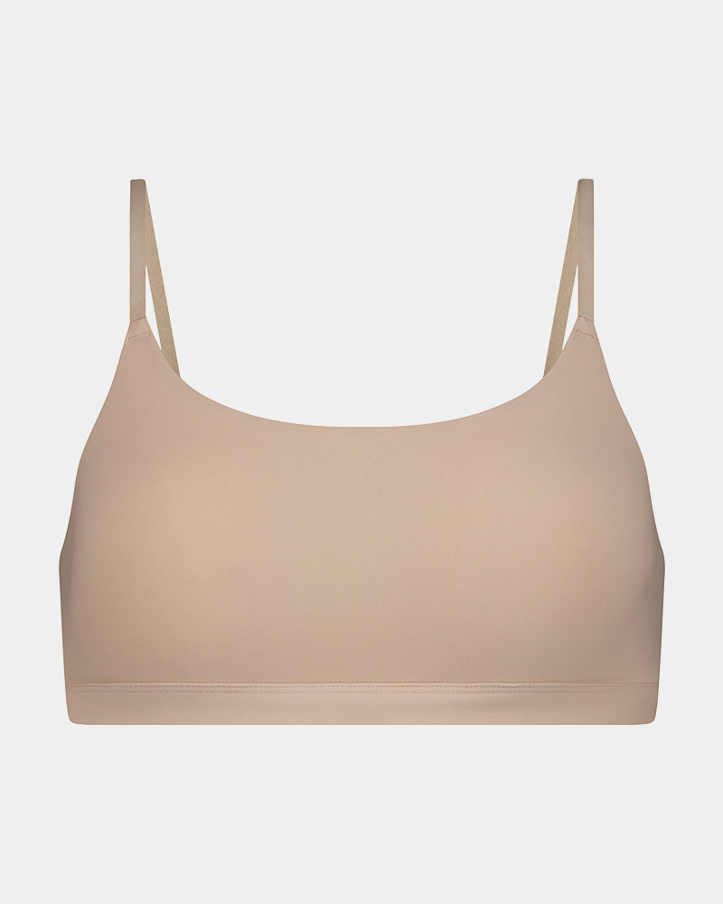 Extra-Ordinary Crop Top in LATTE. Flat lay front view