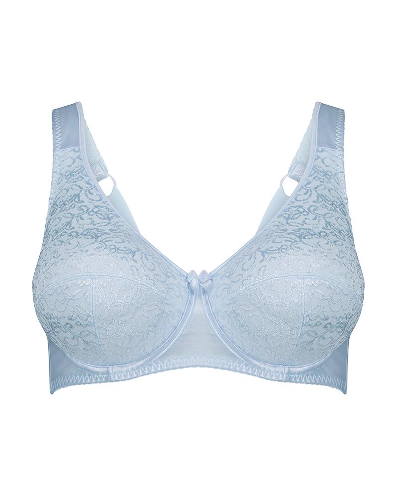 Charlotte Underwire Bra in SKYWAY. Flat lay front view