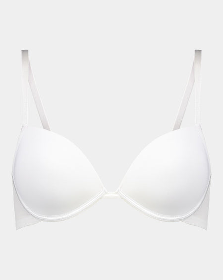 Body Basics Contour Bra in WHITE. Flat lay front view