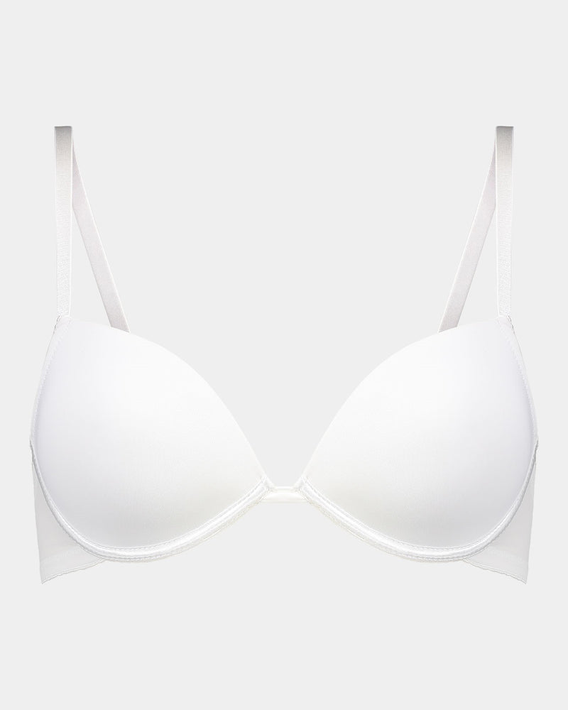 Body Basics Contour Bra in WHITE. Flat lay front view