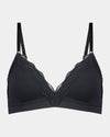 Nikki Wire Free Bra in BLACK. Flat lay front view