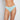 Model wears Seamless Thong in ETHER. On body front view