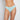 Model wears Seamless Thong in ETHER. On body front view