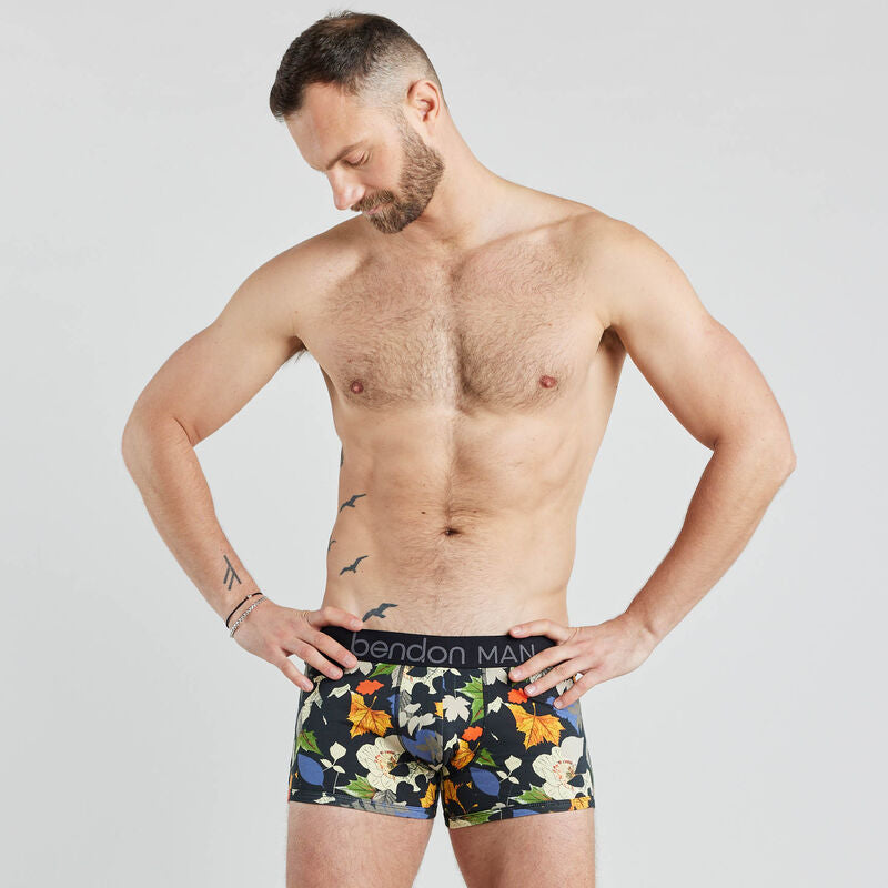 Retros Print Mens Trunk in SUMMER FOLIAGE PRINT. Feature shot