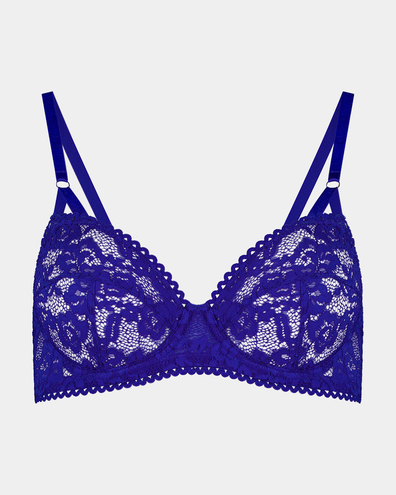 Leonie Underwire Bra in SURF THE WEB. Flat lay front view