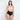 Model wears Medium Control Thong in BLACK. On body front view