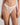 Model wears My Fit Lace Thong in WHITE. On body back view