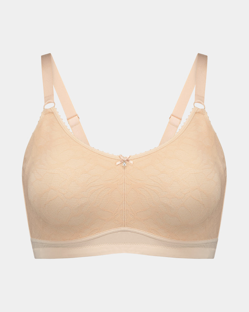 Bendon Restore Mastectomy Bra in LATTE. Flat lay front view