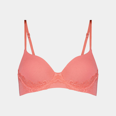 Simply Me Contour Bra in SHELL PINK. Flat lay front view