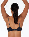 Model wears Naturally Me Contour Bra in BLACK. On body back view