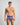 Bold Stripe Mens Trunk in PEACOAT/SALSA STRIPE. Feature shot