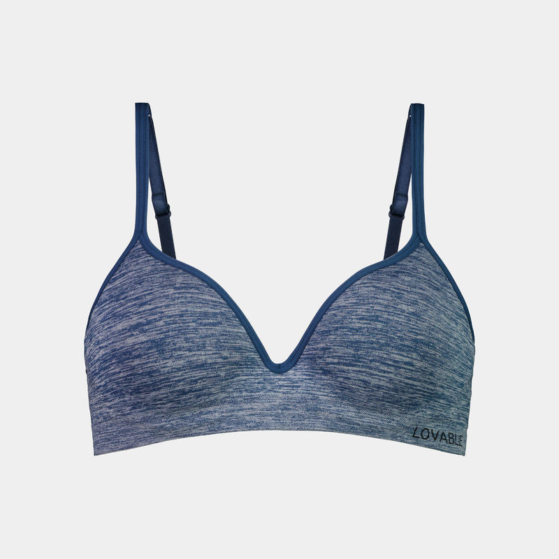 Simply Seamless Contour Bra in POSEIDON MARLE. Flat lay front view