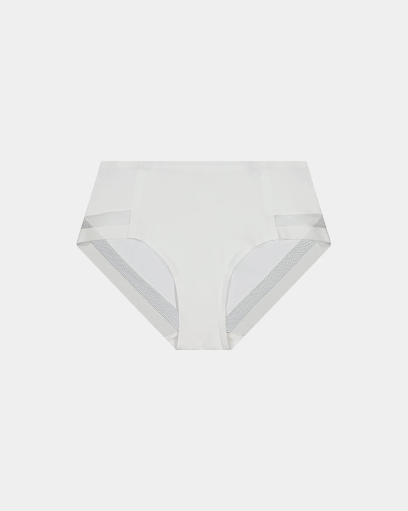 Comfit Collection Midi in WHITE. Flat lay front view