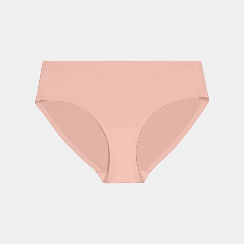 Ultimate Stretch Bikini in IMPATIENS PINK. Flat lay front view