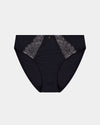Magnetism High Cut Brief in BLACK/LATTE. Flat lay front view