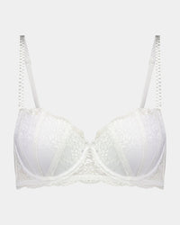 Sofia Contour Bra in BRIGHT WHITE. Flat lay front view