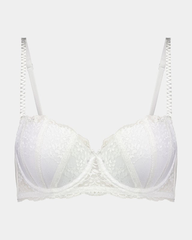 Sofia Contour Bra in BRIGHT WHITE. Flat lay front view