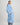Model wears Riviera Robe in COOL BLUE. On body side view