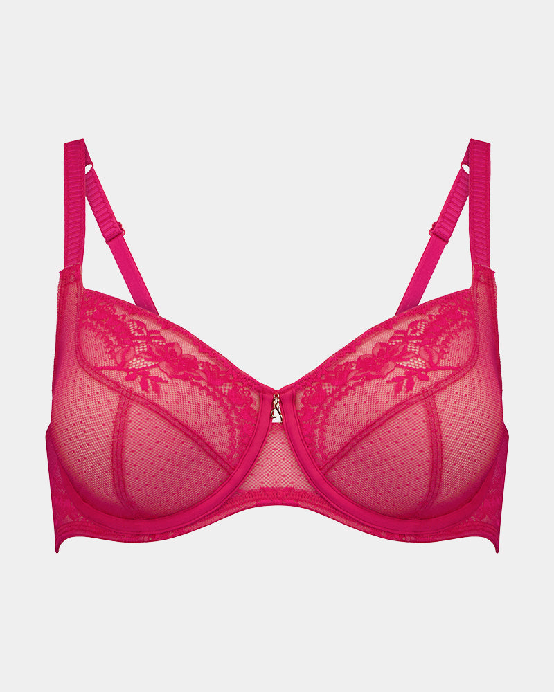 Wild Bloom Underwire Bra in JAZZY. Flat lay front view